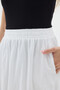 Women's Voile Fabric Crinkled Long Lined Crush Skirt with Pockets - 7