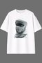 White Muslim Design T-Shirt with Front Print and White Oversize T-Shirt