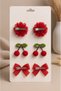 Set of 6 Baby Kids' Buckles with Cherry Flowers and Bows - 2