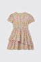 Girl's Crew Neck Lined Pink Dress - 2