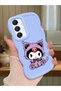 Samsung Galaxy A16 Compatible Case Camera Protector Blue Silicone Couple Phone Case Kuromi Pattern