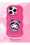 iPhone 15 Pro Max Compatible Case with Camera Protector Red Silicone Couple Phone Case Kuromi Pattern - 2