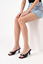 Monica Women's Heeled Slippers - Black - 7