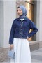 Shepherd Embroidered Buttoned Denim Jacket - Dark Blue