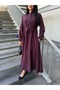 Collared, Buttoned Front, Mevlana Cut Cupra Dress Anka261034 - 3