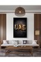 60x90 cm / 24x36 Inch Gallery Wrapped Canvas | UAE Golden Typography Wall Art | Burj Khalifa Falcon Desert Wall Decor | Luxury Dubai Emirates Poster | HD 250GSM Cotton Canvas - 3