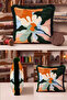 Abstract Floral Decorative Fringed Pillowcase-Artistic Floral Boho Green Black Tassel Throw Pillow Cover - 6