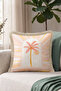 Tropical Palm Tree Sunlit Fringed Pillowcase-Sunset Tropic Mink Tassel Throw Pillow Cover - 2