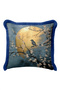 Decorative Bird Flower Moon Fringe Pillowcase- Far East Boho Blue Navy Tassel Throw Pillow Cover - 7