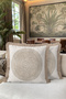 Bohemian Mandala Beige Fringed Pillowcase - Circular Ethnic Modern Cream Mink Tassel Throw Pillow Cover - 3