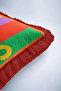 Striped Disco Fringe Pillowcase - Pop Art Retro Modern Multicolor Burgundy Tassel Throw Pillow Cover - 8