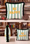 Striped Motto Elegant Fringed Pillowcase-Playful Summer Themed Boho Mint Black Tassel Throw Pillow Cover - 6