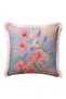 Floral Romantic Pastel Spring Fringed Pillowcase - Floral Bohemian Pink Tassel Throw Pillow Cover - 7