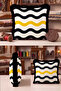 Wave Pattern Fringed Pillow Cover - Geometric Stripe Bohemian Yellow Black Tassel Throw Pillow Cover - 5