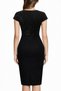 Women's Short Sleeve Double-Breasted Collar Sparkle Detailed Midi Imported Crepe Dress - 3