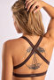 Contrast Double Color Ribbed Brown Twist Bra - 5