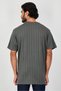 Men Crew Neck Short Sleeve Textured T-Shirt, Dark Grey - 3