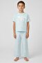 Lounge By Kids Boy 2 Pieces Graphic Print T-Shirt And Bottom Pyjama Set, Light Blue