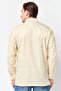 Men Regular Fit Jaquard Pattern Long Sleeve Casual Shirt, Cream - 4