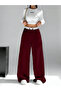 Burgundy Contrast Waistband Oversized Joggers - 5