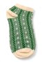 Women's Green Polka Dot Knitted Patterned 6-Piece Booties Socks Set - Cotton Socks Below the Ankle - 3