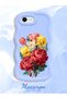 iPhone 6S Plus Compatible Case Camera Protector Blue Silicone Couple Phone Case Floral Pattern - 2