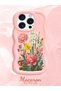 iPhone 15 Pro Max Compatible Case with Camera Protection Pink Silicone Couple Phone Case with Floral Pattern - 2