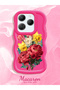 Infinix Hot 40 Pro Compatible Case Camera Protector Red Silicone Couple Phone Case Floral Pattern - 2