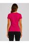 Women's Fuchsia Pink Lycra Single Jersey Slim Fit T-Shirt-D232 - 3