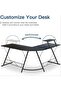 L Shaped Gaming Table with Computer Desk Corner Workstation Design | Space Saving PC Gaming Desk for Laptop Setup | Modern Home Office Study Writing Table with Spacious Surface & Durable Fram - 3