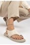 Genta Exclusive Beige Women's Flip-Flop Sandals - 6