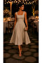 Women's Strappy Square Neck Long Dress
