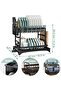 2-Tier Stainless Steel Dish Drying Rack, Kitchen Dish Drainer with Utensil, Cup & Cutting Board Holder, Rustproof Countertop Organizer, Black + Free 600ml Fairy - 2