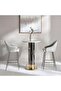 NODREA BAR CHAIR PU - WHITE & BLACK - 4