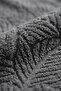 100% Cotton Foot Towel Set - Jacquard Leaf Patterned Floor Towel Set of 2 - 50X70 cm - Dark Gray - 3