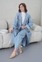 Women's Bead Embellished Denim Kimono Cardigan Set - 5