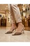 Stylish Elegant Silver Stone Detailed & Women's Heeled Evening Dress Shoes Wide Fit - 2
