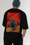 Bull 2 Oversize Back Printed Black T-Shirt Unisex 100% Cotton Premium Design Streetwear - 7