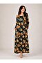 Long Sleeve Printed Pocket Long Women's Dress