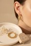 Women's Yellow Color Textured Hoop Earrings Stylish and Modern Design Bijouterie Earrings - 6