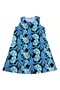 Women's Blue Leaf Printed Sleeveless Single Jersey Dress - 6