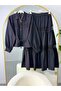 Lace Trim Shirt and Skirt Set