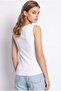 2176 Women's Sewing Detailed Crew Neck Sleeveless Blouse White - 5