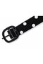 Special Design Black and White Polka Dot Faux Leather Women's Belt with Matte Black Buckle 3 cm - 3