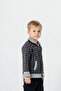 1-5 Years Old Boy's Gingham Cardigan with Velsofl on the Inside 23209 - 5