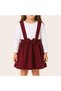 Baby Girl Bowknot Strap Salopet Skirt White Long Sleeve T-Shirt 2-Piece Set - 2