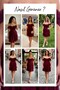 Women's Corset-Look Layered Skirted Lace Mini Dress Brown, Aqua Green, Ecru, Black, Burgundy - 9
