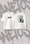 Amy Winehouse_1 Design Back Printed Cotton White Oversize T-Shirt