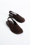Alonso Women's Genuine Leather V-Cut Slingback Ballerina Sandals