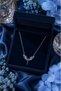 Mikail Angel Blue Stone Steel Necklace (Silver Color) - 3